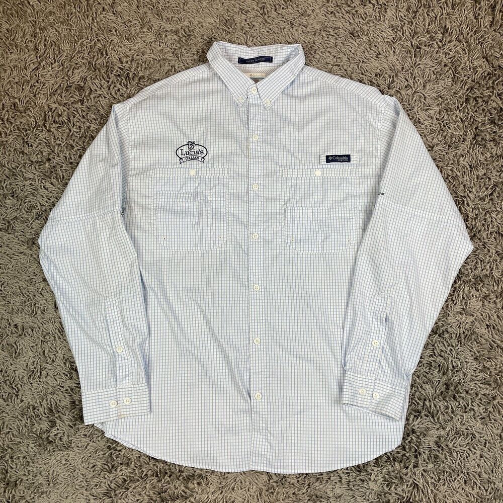 Columbia PFG Shirt Mens Extra Large XL Super Tamiami Vented Fishing Stretch Logo
